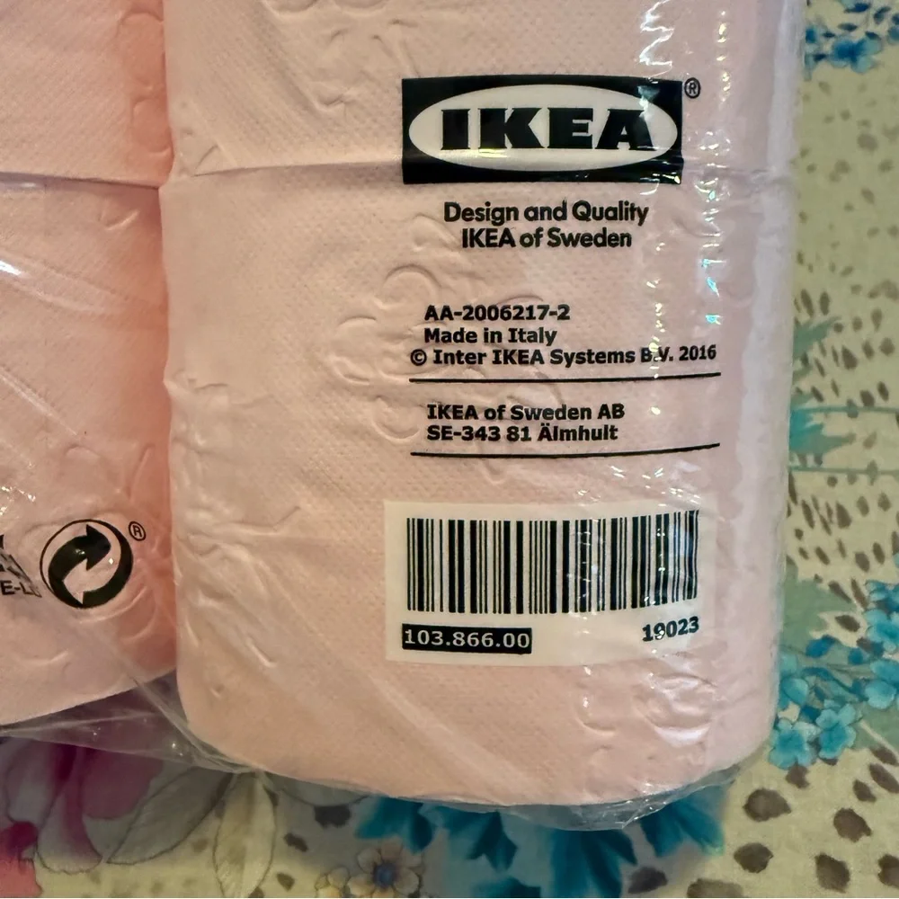 IKEA 4 Pack of Beautiful Pink Toilet Paper NOW DISCONTINUED New